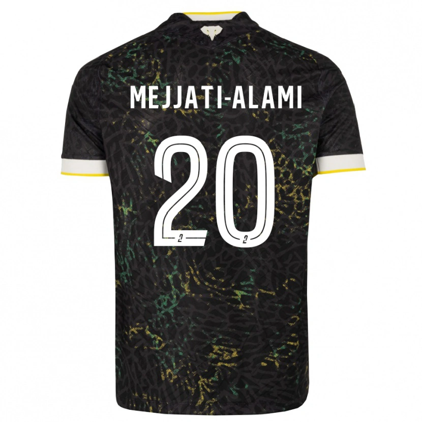 Danxen Niño Camiseta Maxime Mejjati-Alami #20 Negro Blanco Amarillo 2ª Equipación 2026/27 La Camisa