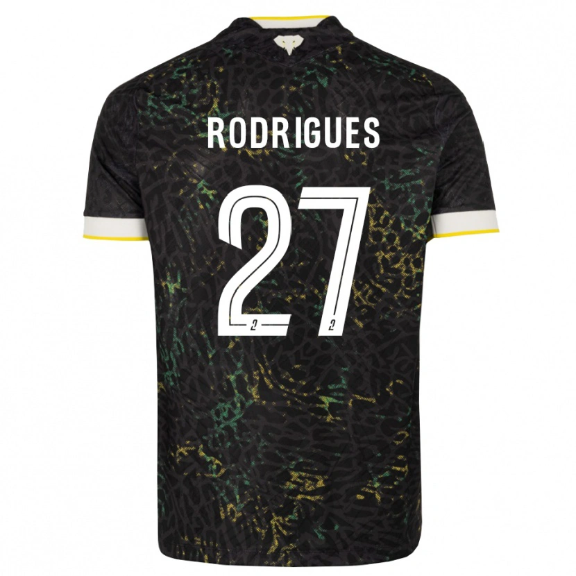 Danxen Niño Camiseta Nelly Rodrigues #27 Negro Blanco Amarillo 2ª Equipación 2026/27 La Camisa