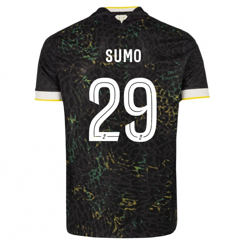 Danxen Niño Camiseta Eva Sumo #29 Negro Blanco Amarillo 2ª Equipación 2026/27 La Camisa