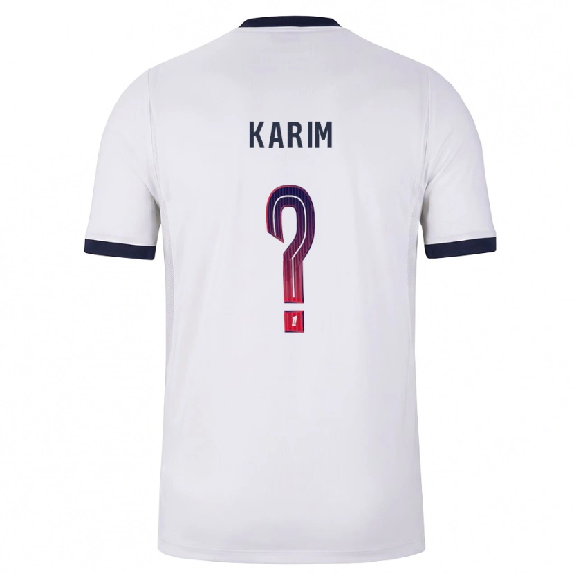 Danxen Niño Camiseta Élie Karim #0 Blanco Negro Rojo 2ª Equipación 2026/27 La Camisa