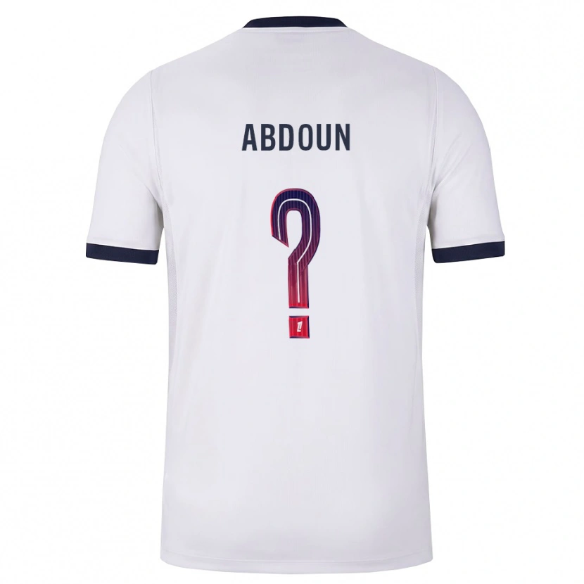 Danxen Niño Camiseta Jouhayni Abdoun #0 Blanco Negro Rojo 2ª Equipación 2026/27 La Camisa