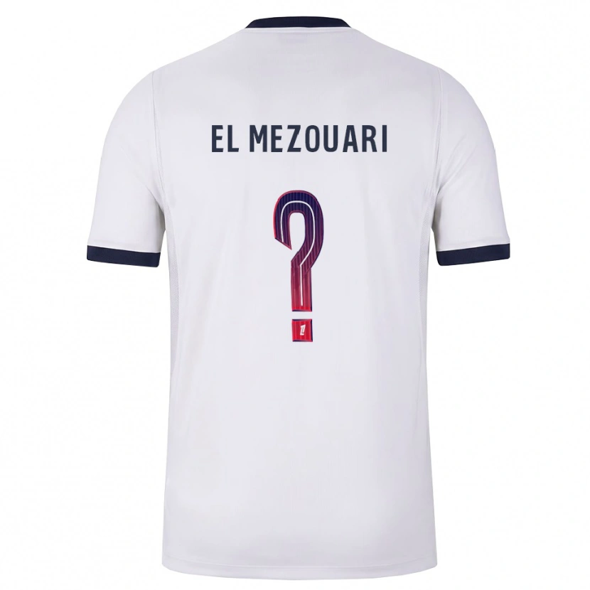 Danxen Niño Camiseta Abde-Chahid El Mezouari #0 Blanco Negro Rojo 2ª Equipación 2026/27 La Camisa