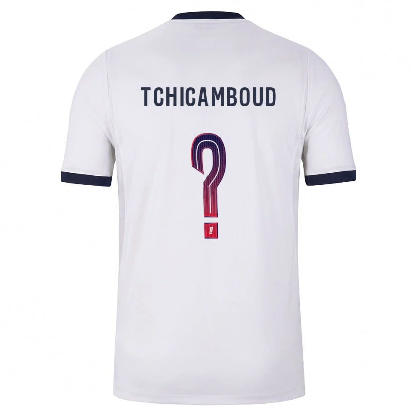 Danxen Niño Camiseta Queyrell Tchicamboud #0 Blanco Negro Rojo 2ª Equipación 2026/27 La Camisa