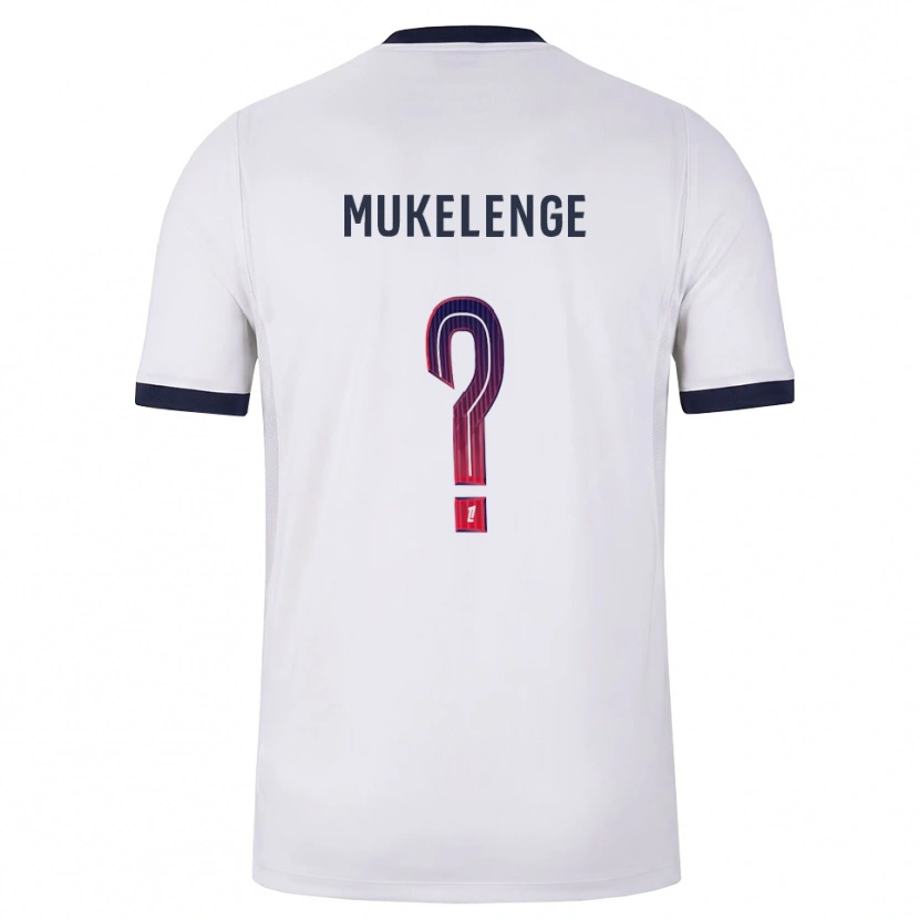 Danxen Niño Camiseta Christ Mukelenge #0 Blanco Negro Rojo 2ª Equipación 2026/27 La Camisa