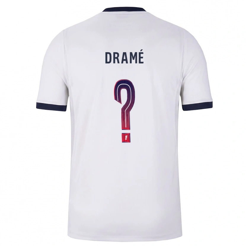 Danxen Niño Camiseta Bakoutoubo Dramé #0 Blanco Negro Rojo 2ª Equipación 2026/27 La Camisa