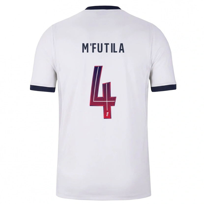 Danxen Niño Camiseta Hermi M'futila #4 Blanco Negro Rojo 2ª Equipación 2026/27 La Camisa
