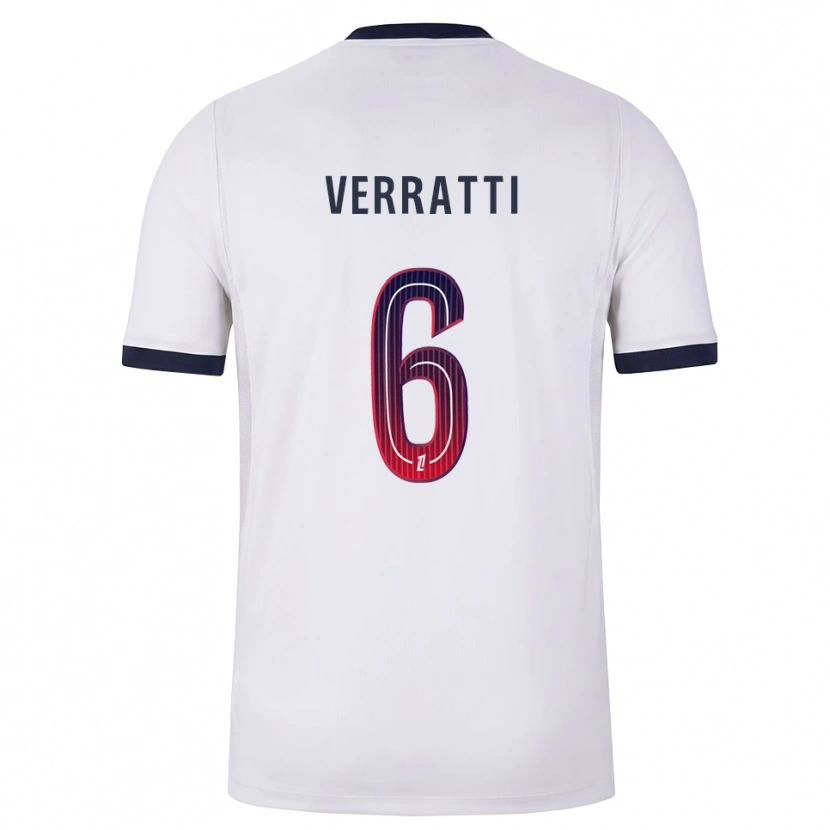 Danxen Niño Camiseta Marco Verratti #6 Blanco Negro Rojo 2ª Equipación 2026/27 La Camisa