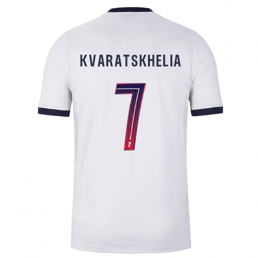 Danxen Niño Camiseta Khvicha Kvaratskhelia #7 Blanco Negro Rojo 2ª Equipación 2026/27 La Camisa