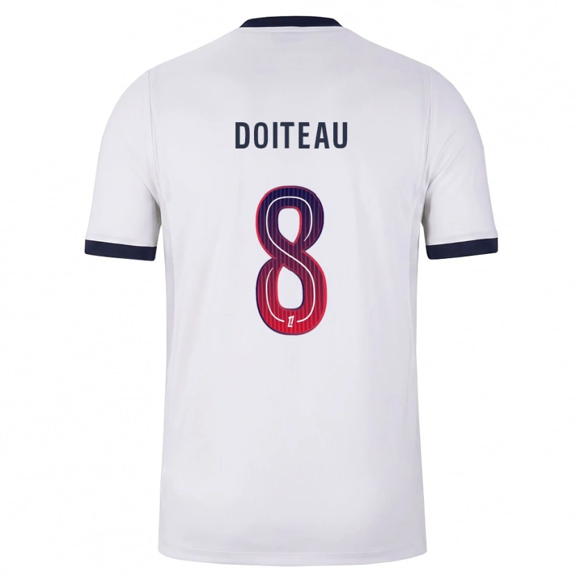 Danxen Niño Camiseta Benoit Doiteau #8 Blanco Negro Rojo 2ª Equipación 2026/27 La Camisa