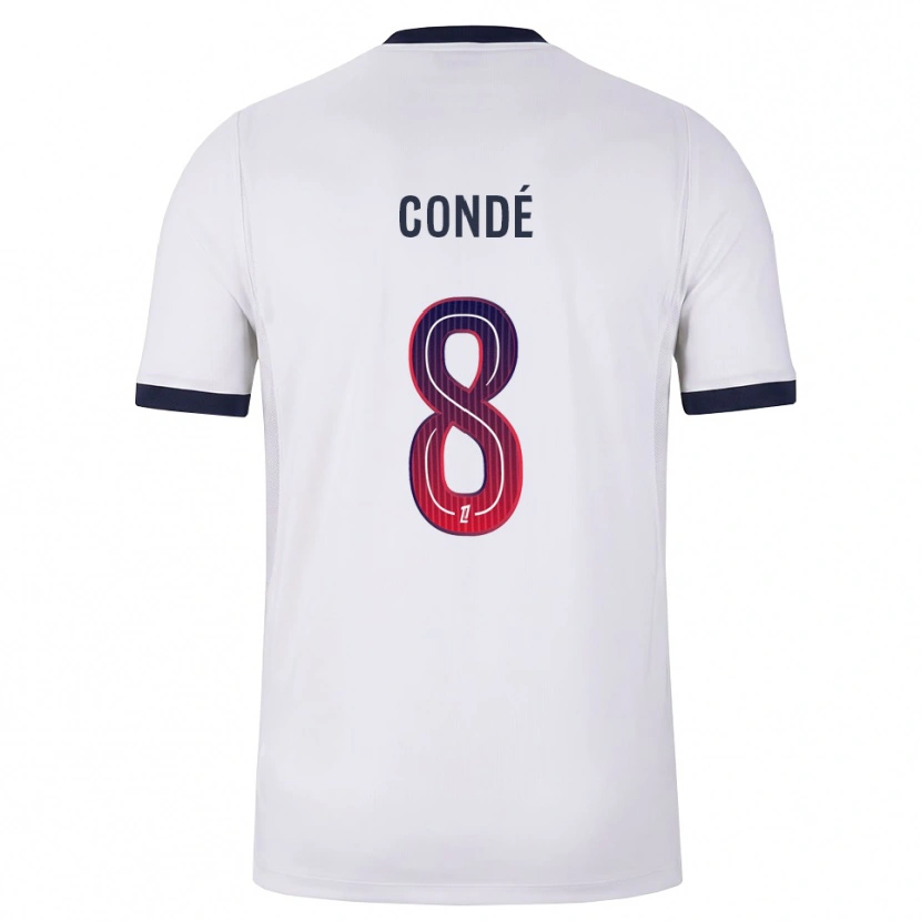 Danxen Niño Camiseta Alkaly Condé #8 Blanco Negro Rojo 2ª Equipación 2026/27 La Camisa