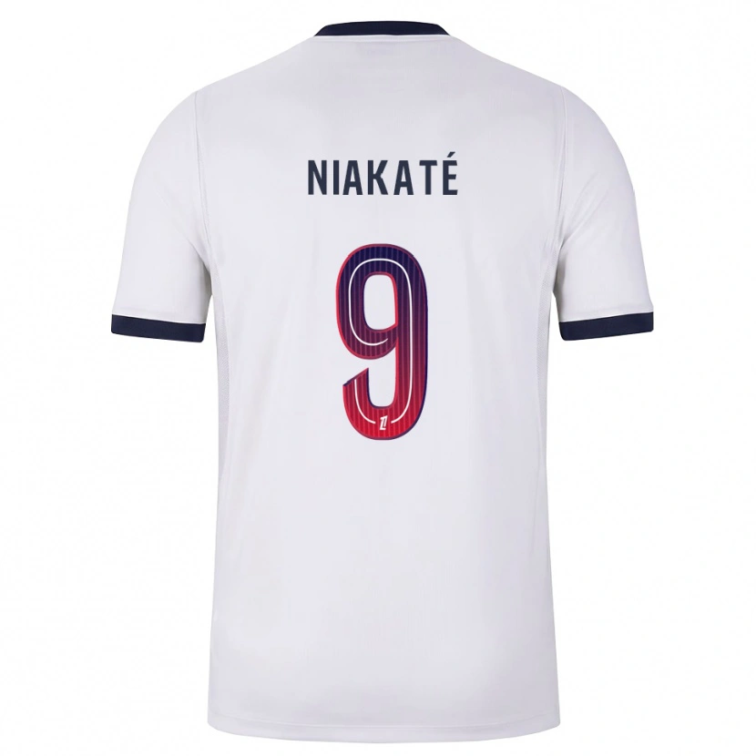 Danxen Niño Camiseta Maoula Niakaté #9 Blanco Negro Rojo 2ª Equipación 2026/27 La Camisa