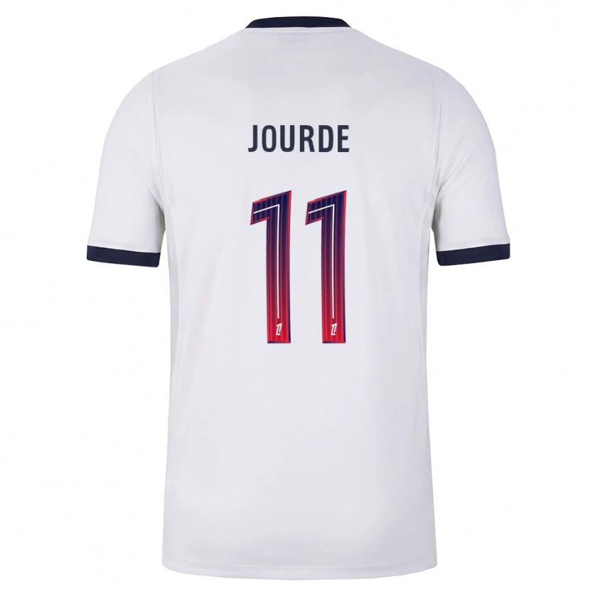 Danxen Niño Camiseta Florianne Jourde #11 Blanco Negro Rojo 2ª Equipación 2026/27 La Camisa