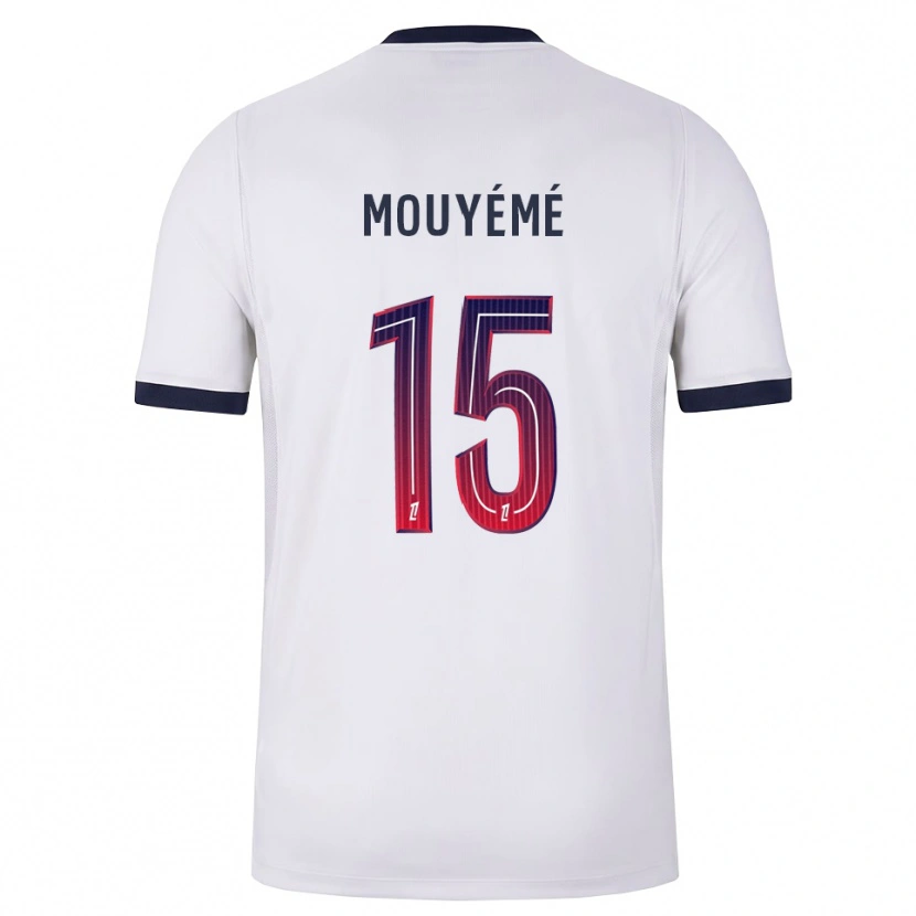 Danxen Niño Camiseta Théo Mouyémé #15 Blanco Negro Rojo 2ª Equipación 2026/27 La Camisa