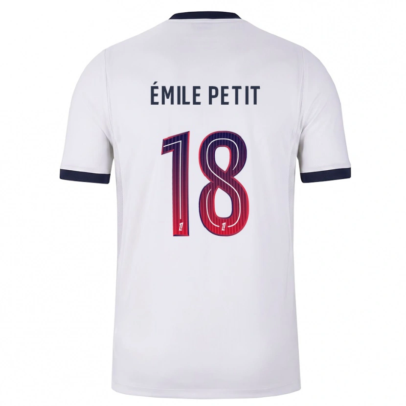 Danxen Niño Camiseta Noé Émile Petit #18 Blanco Negro Rojo 2ª Equipación 2026/27 La Camisa