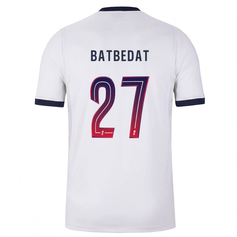 Danxen Niño Camiseta Lucas Batbedat #27 Blanco Negro Rojo 2ª Equipación 2026/27 La Camisa