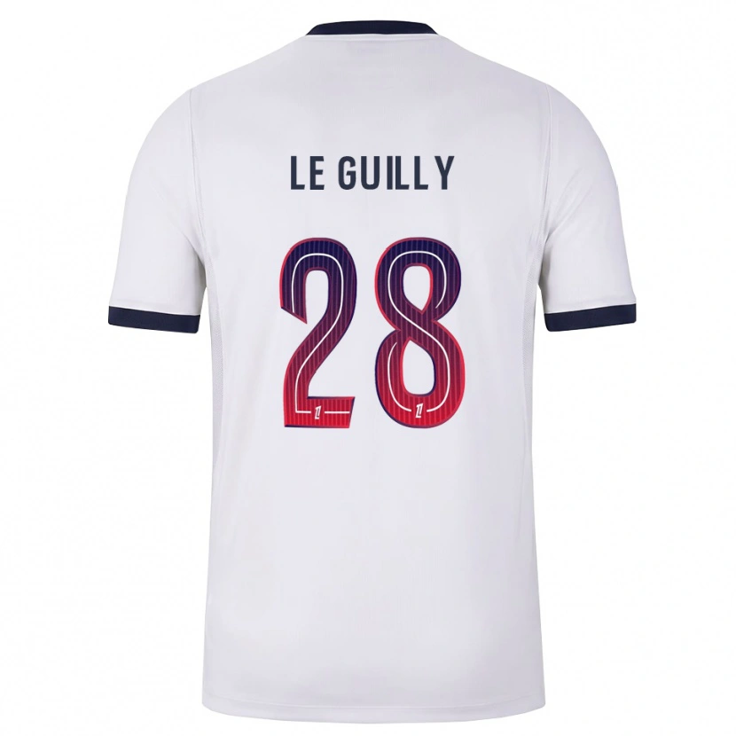 Danxen Niño Camiseta Jade Le Guilly #28 Blanco Negro Rojo 2ª Equipación 2026/27 La Camisa