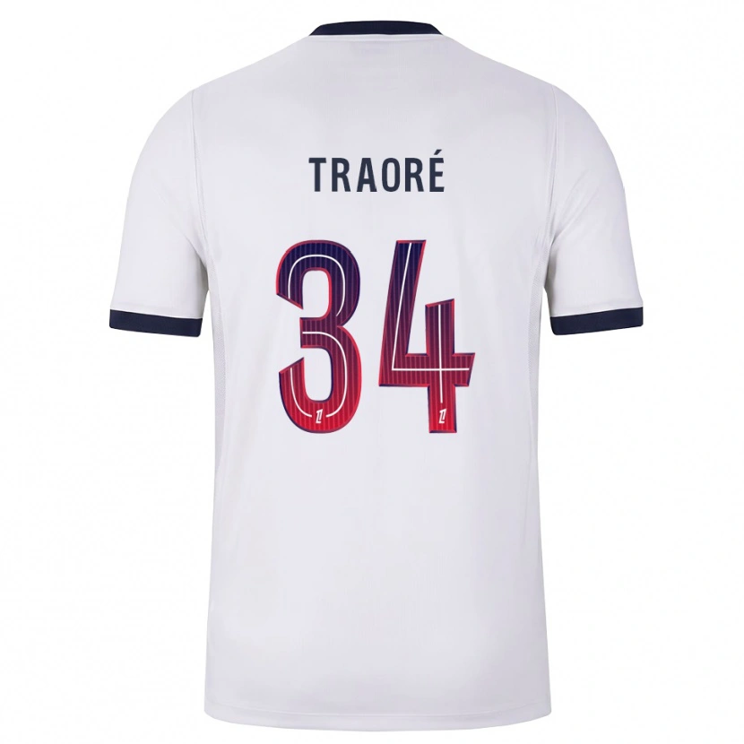 Danxen Niño Camiseta Naolia Traoré #34 Blanco Negro Rojo 2ª Equipación 2026/27 La Camisa