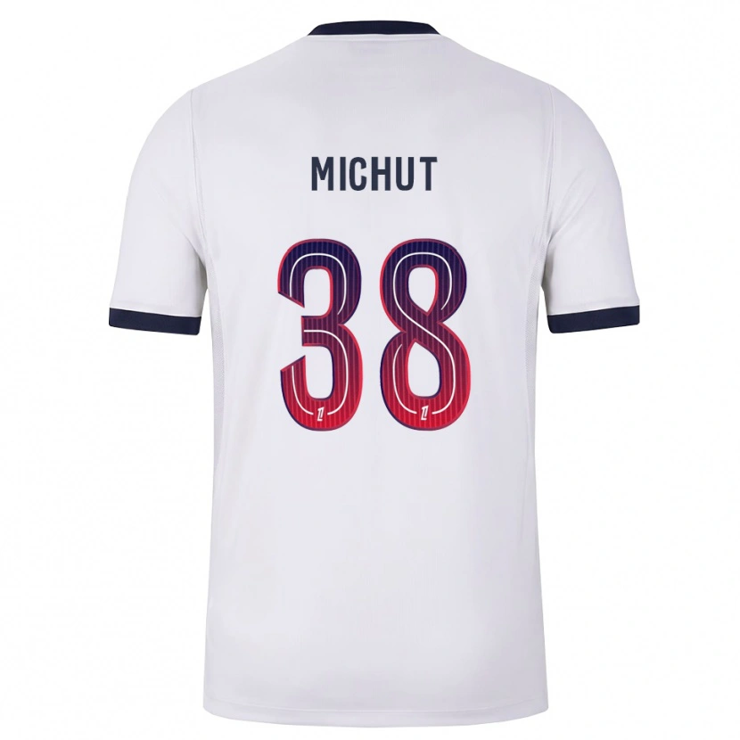 Danxen Niño Camiseta Edouard Michut #38 Blanco Negro Rojo 2ª Equipación 2026/27 La Camisa
