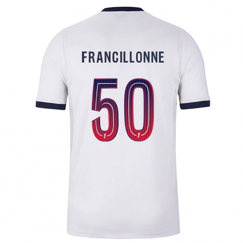 Danxen Niño Camiseta Bryan Francillonne #50 Blanco Negro Rojo 2ª Equipación 2026/27 La Camisa