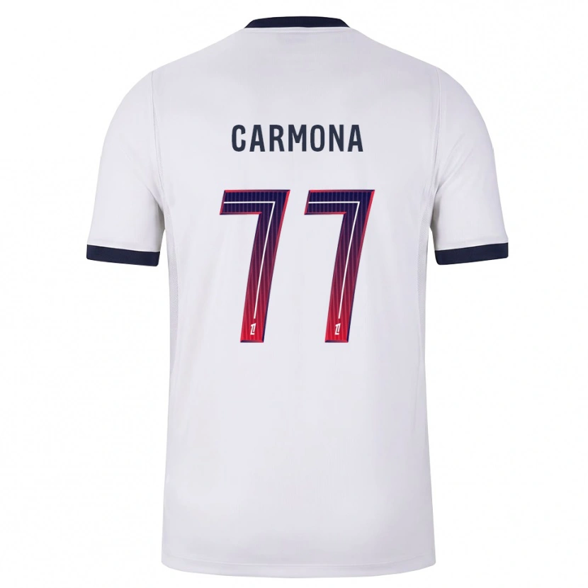 Danxen Niño Camiseta Olga Carmona #77 Blanco Negro Rojo 2ª Equipación 2026/27 La Camisa