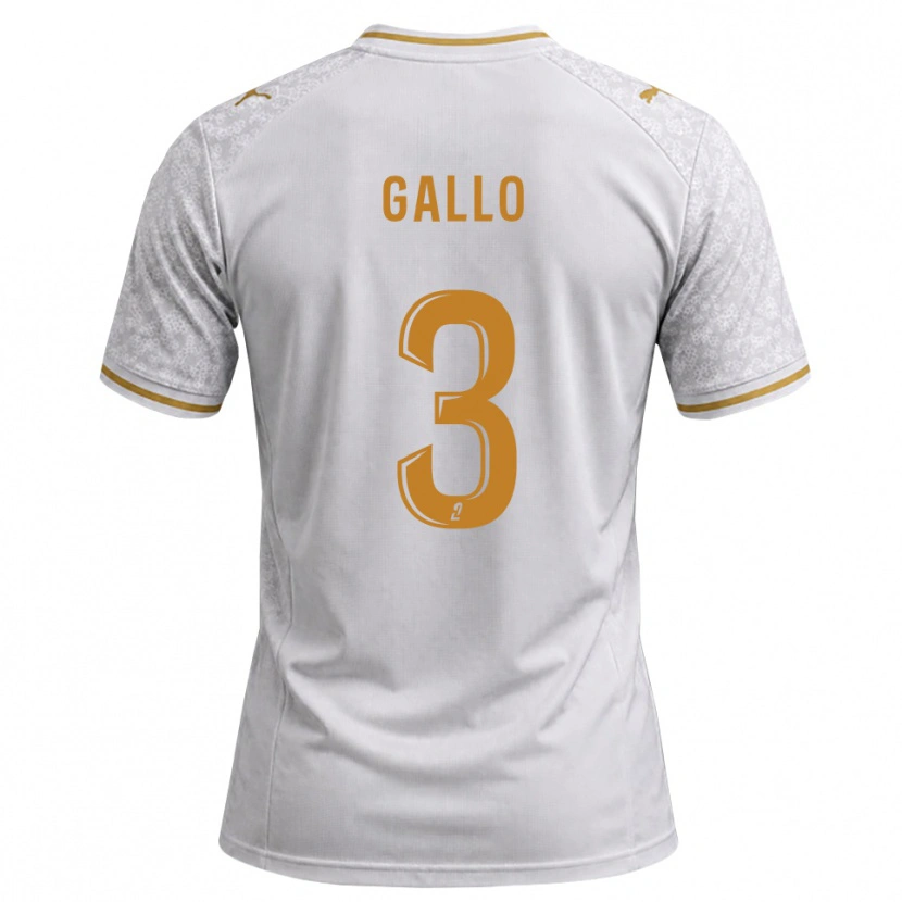 Danxen Niño Camiseta Noan Gallo #3 Blanco Gris Dorado 2ª Equipación 2026/27 La Camisa