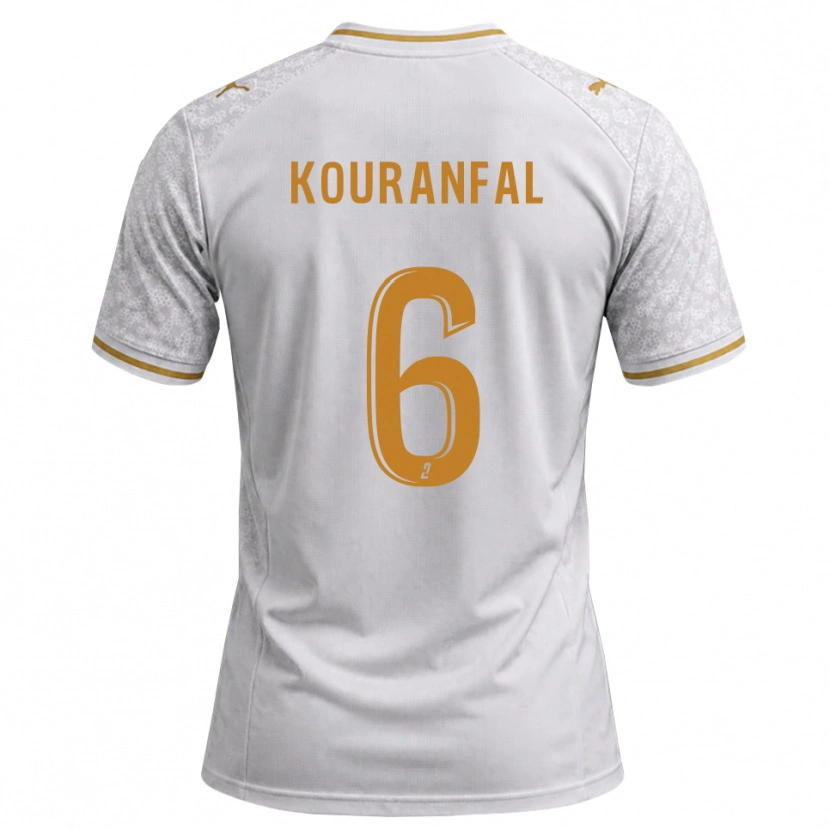 Danxen Niño Camiseta Chamsedin Kouranfal #6 Blanco Gris Dorado 2ª Equipación 2026/27 La Camisa