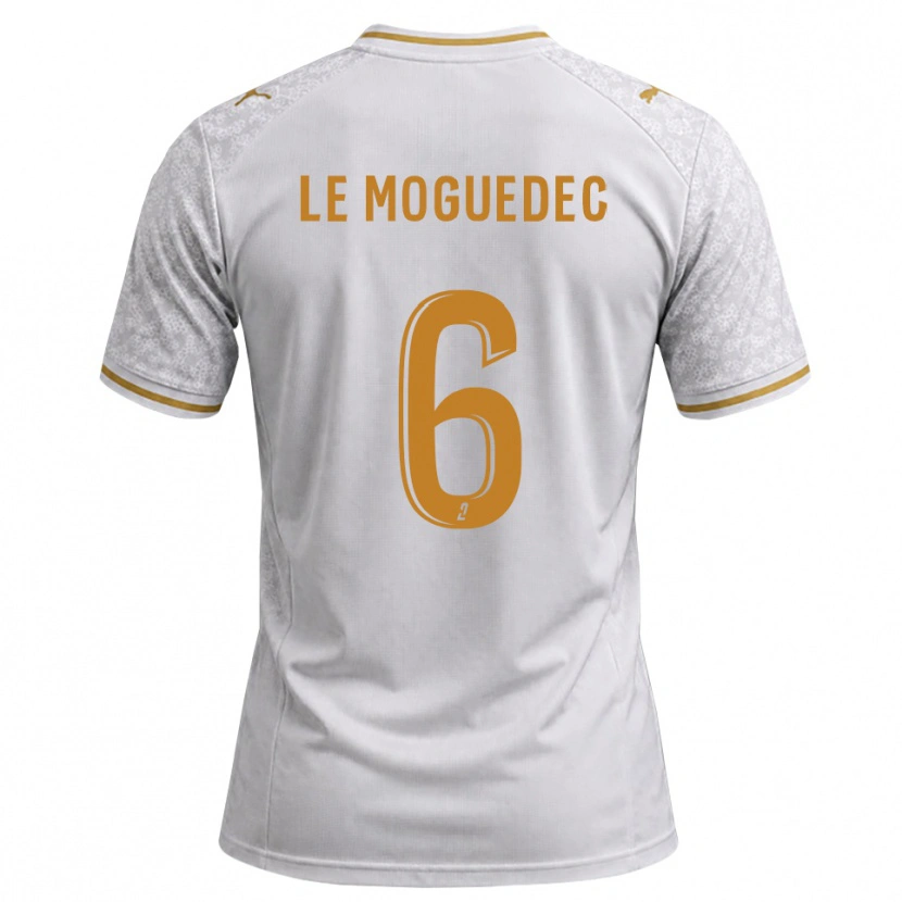 Danxen Niño Camiseta Anaële Le Moguédec #6 Blanco Gris Dorado 2ª Equipación 2026/27 La Camisa