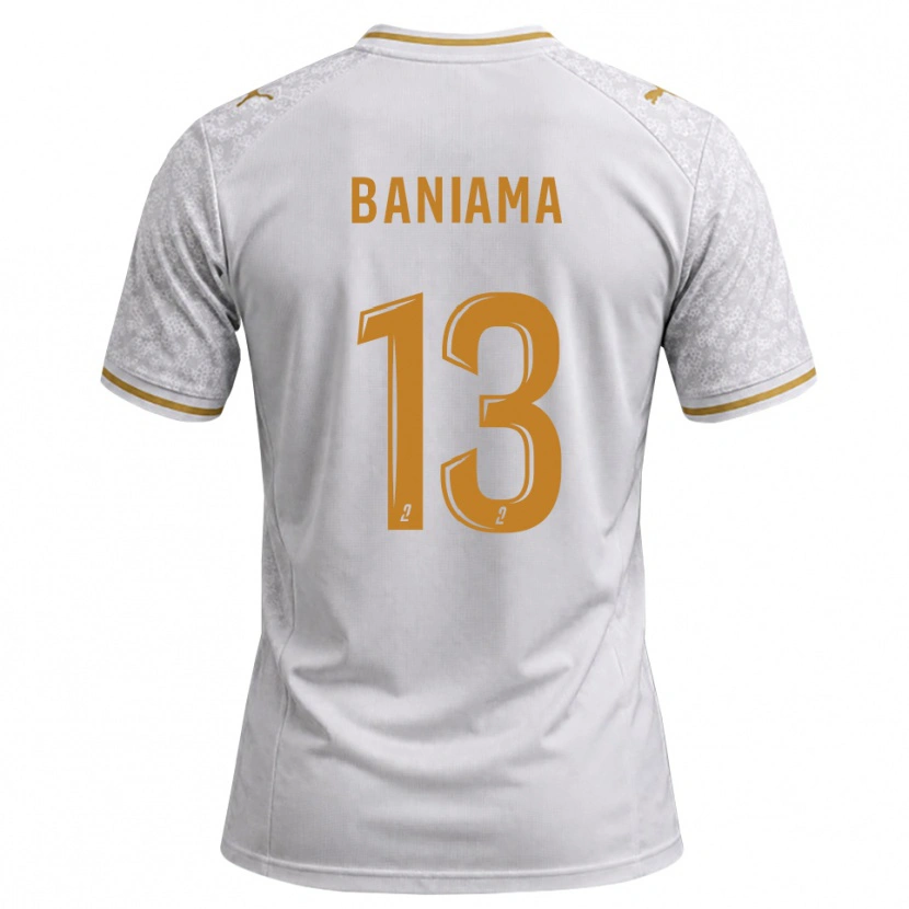 Danxen Niño Camiseta Messie Baniama #13 Blanco Gris Dorado 2ª Equipación 2026/27 La Camisa