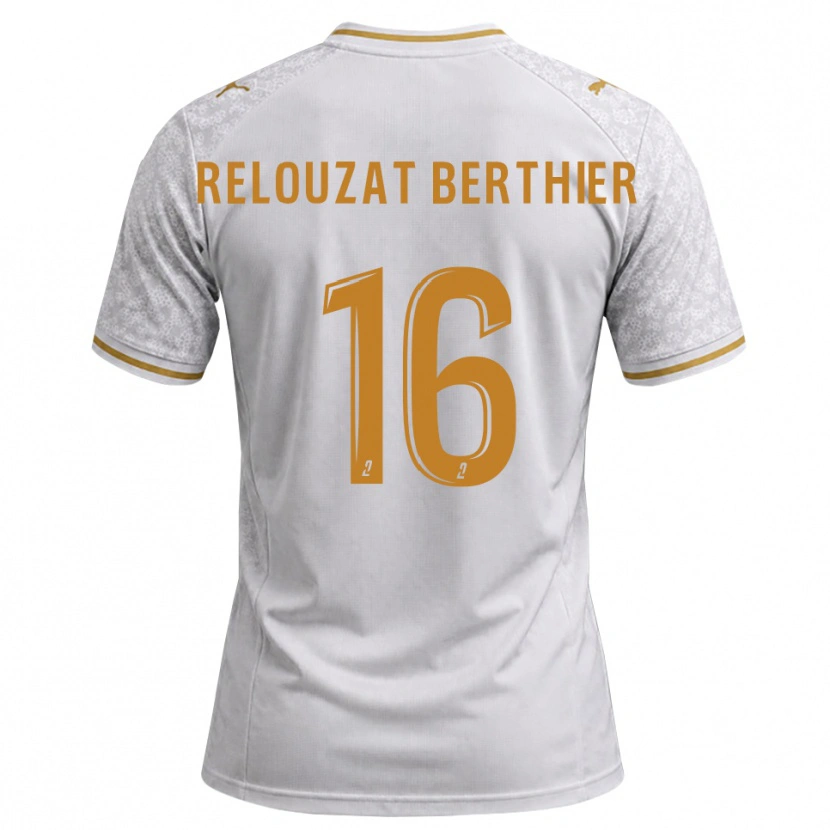Danxen Niño Camiseta Maxime Relouzat Berthier #16 Blanco Gris Dorado 2ª Equipación 2026/27 La Camisa