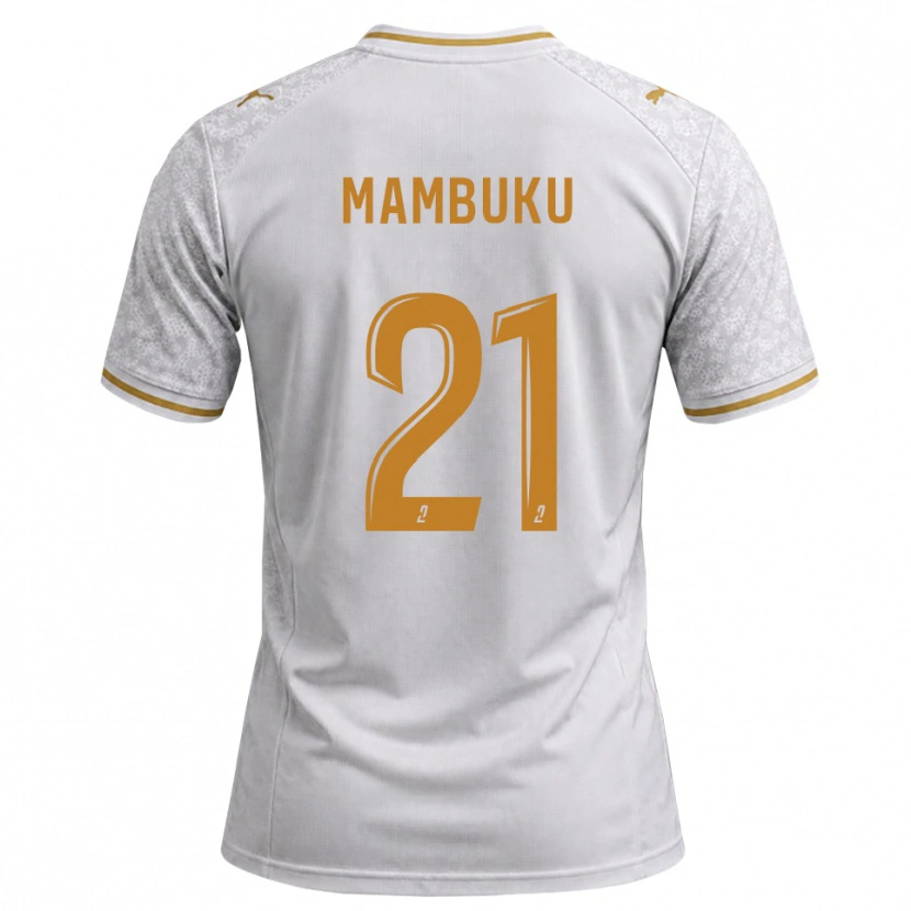 Danxen Niño Camiseta Jean Mambuku #21 Blanco Gris Dorado 2ª Equipación 2026/27 La Camisa