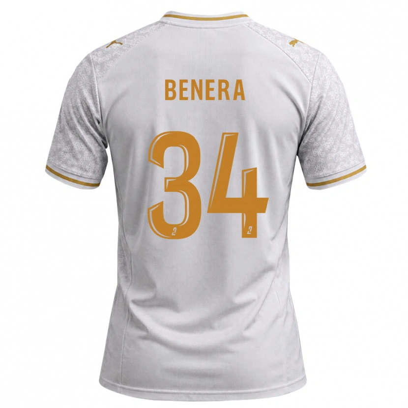 Danxen Niño Camiseta Ummene Benera #34 Blanco Gris Dorado 2ª Equipación 2026/27 La Camisa