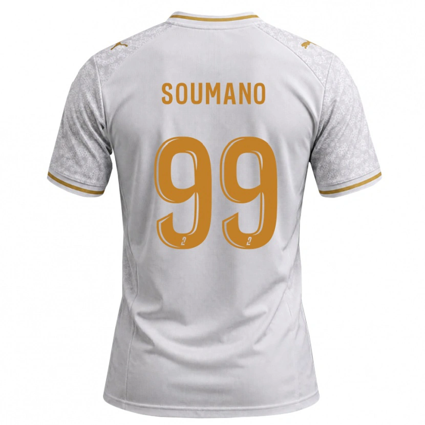 Danxen Niño Camiseta Sambou Soumano #99 Blanco Gris Dorado 2ª Equipación 2026/27 La Camisa