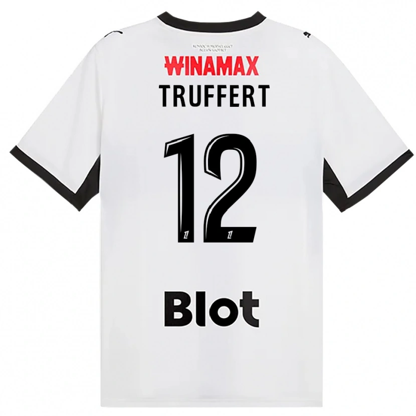 Danxen Niño Camiseta Florian Truffert #12 Negro Blanco Rojo 2ª Equipación 2026/27 La Camisa