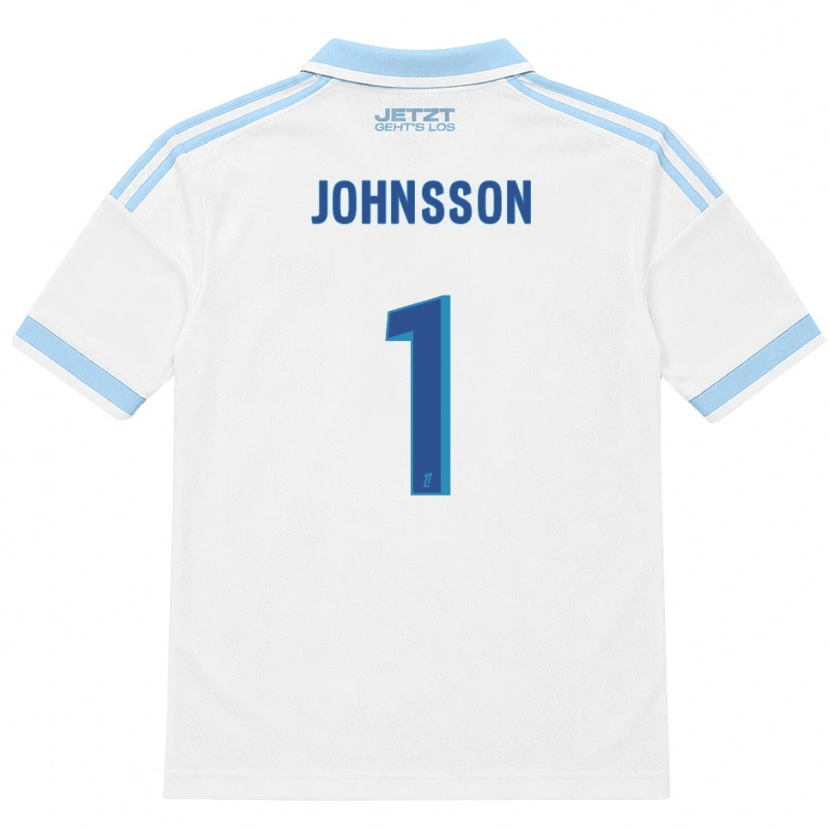 Danxen Niño Camiseta Karl-Johan Johnsson #1 Azul Cielo Claro Blanco Rojo 2ª Equipación 2026/27 La Camisa