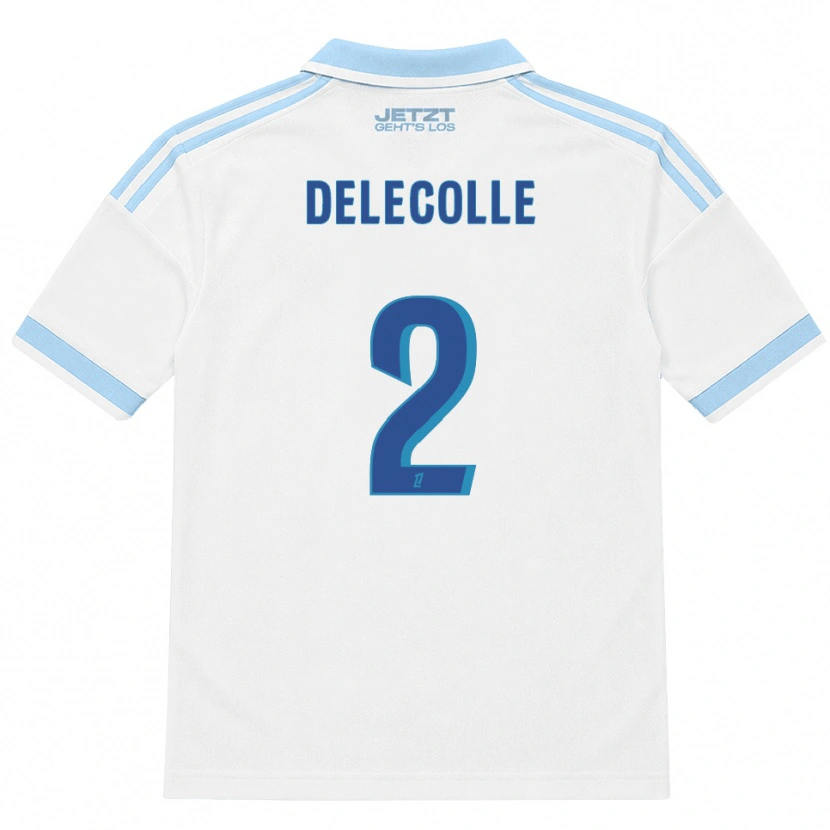 Danxen Niño Camiseta Timéo Delecolle #2 Azul Cielo Claro Blanco Rojo 2ª Equipación 2026/27 La Camisa