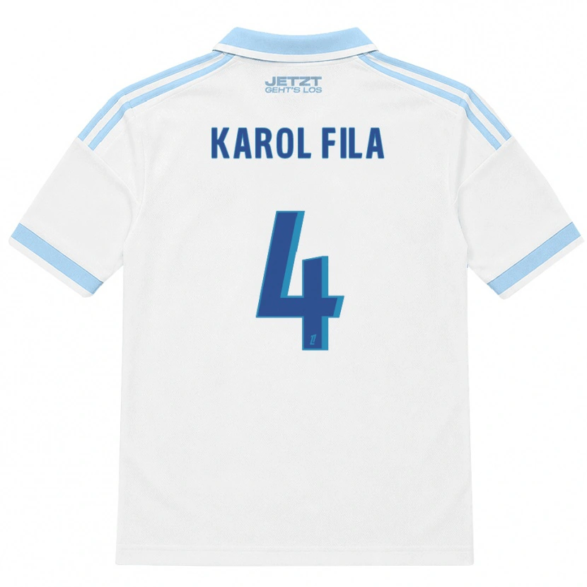 Danxen Niño Camiseta Karol Fila #4 Azul Cielo Claro Blanco Rojo 2ª Equipación 2026/27 La Camisa
