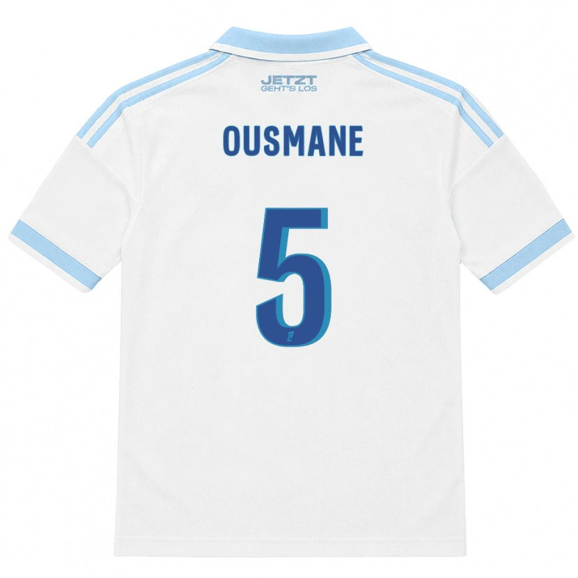 Danxen Niño Camiseta Abdoulaye Ousmane #5 Azul Cielo Claro Blanco Rojo 2ª Equipación 2026/27 La Camisa