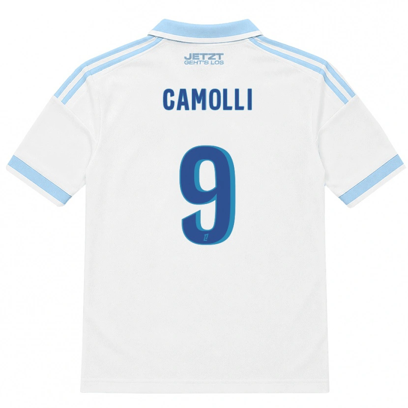 Danxen Niño Camiseta Benjamin Camolli #9 Azul Cielo Claro Blanco Rojo 2ª Equipación 2026/27 La Camisa
