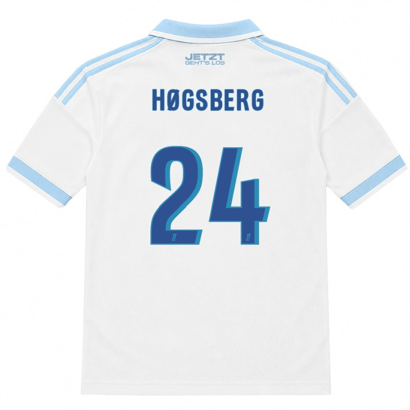 Danxen Niño Camiseta Lucas Høgsberg #24 Azul Cielo Claro Blanco Rojo 2ª Equipación 2026/27 La Camisa