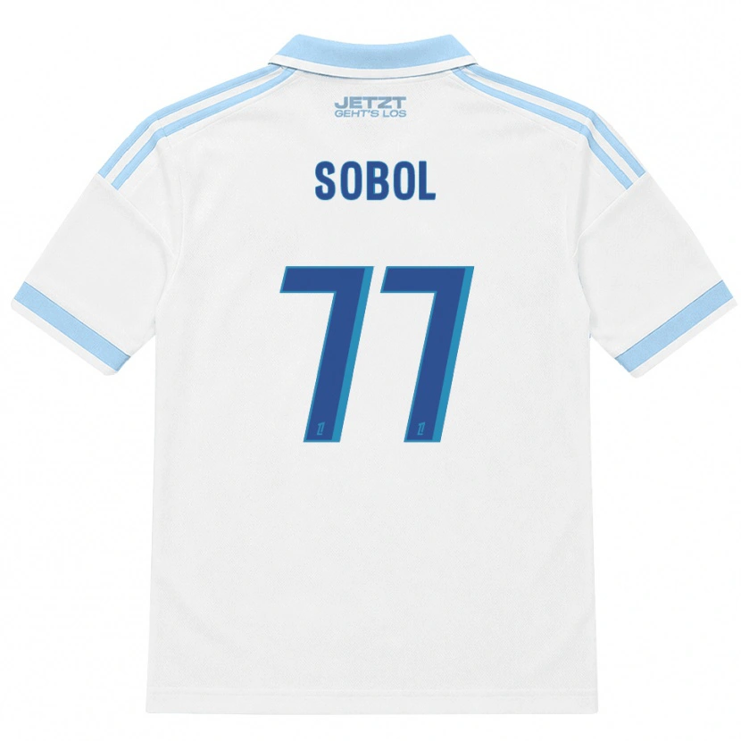 Danxen Niño Camiseta Eduard Sobol #77 Azul Cielo Claro Blanco Rojo 2ª Equipación 2026/27 La Camisa