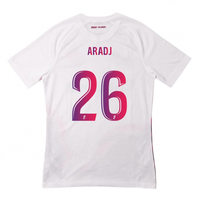 Danxen Niño Camiseta Ylies Aradj #26 Blanco Rosa Morado 2ª Equipación 2026/27 La Camisa