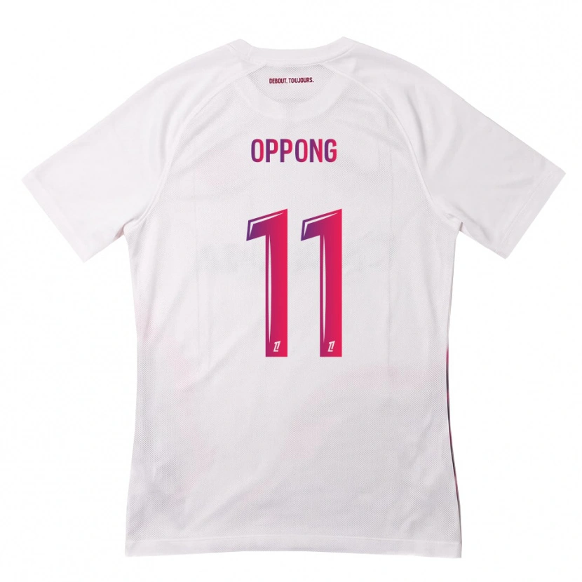 Danxen Niño Camiseta Sion Oppong #11 Blanco Rosa Morado 2ª Equipación 2026/27 La Camisa