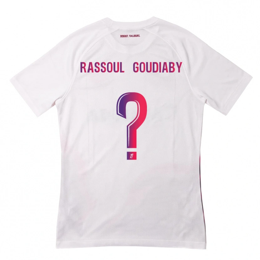 Danxen Niño Camiseta Khadim Rassoul Goudiaby #0 Blanco Rosa Morado 2ª Equipación 2026/27 La Camisa
