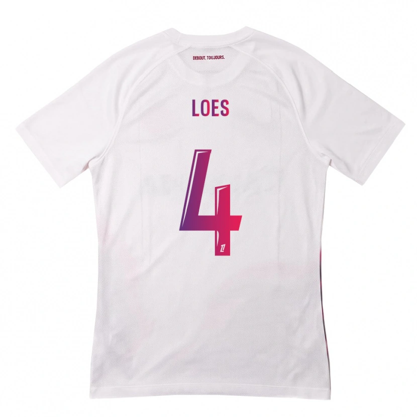 Danxen Niño Camiseta Wayan Loes #4 Blanco Rosa Morado 2ª Equipación 2026/27 La Camisa