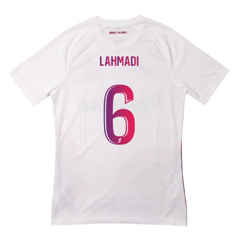 Danxen Niño Camiseta Noah Lahmadi #6 Blanco Rosa Morado 2ª Equipación 2026/27 La Camisa
