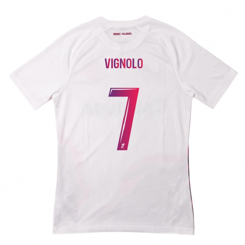 Danxen Niño Camiseta Julián Vignolo #7 Blanco Rosa Morado 2ª Equipación 2026/27 La Camisa