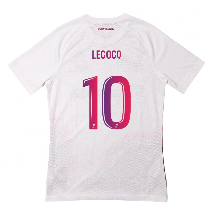 Danxen Niño Camiseta Anaëlle Lecocq #10 Blanco Rosa Morado 2ª Equipación 2026/27 La Camisa