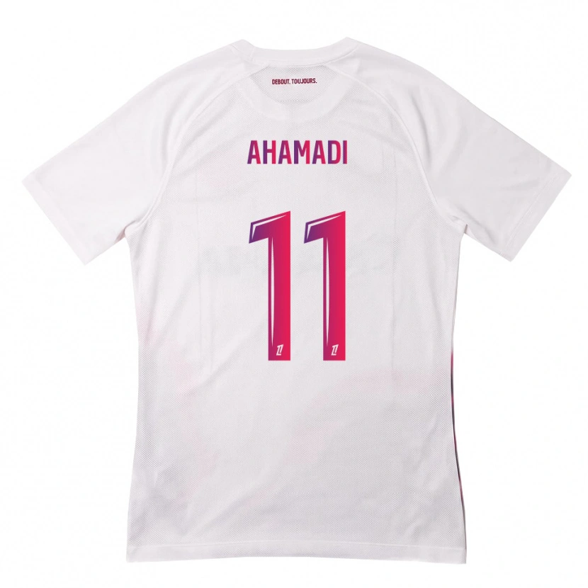 Danxen Niño Camiseta Isaack Ahamadi #11 Blanco Rosa Morado 2ª Equipación 2026/27 La Camisa