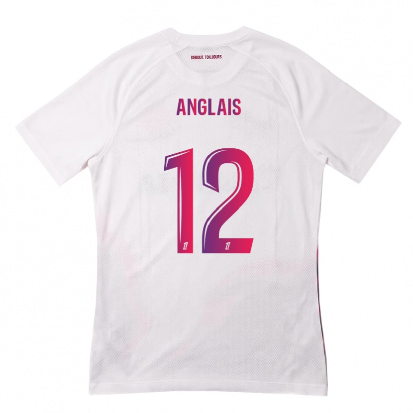 Danxen Niño Camiseta Anaëlle Anglais #12 Blanco Rosa Morado 2ª Equipación 2026/27 La Camisa