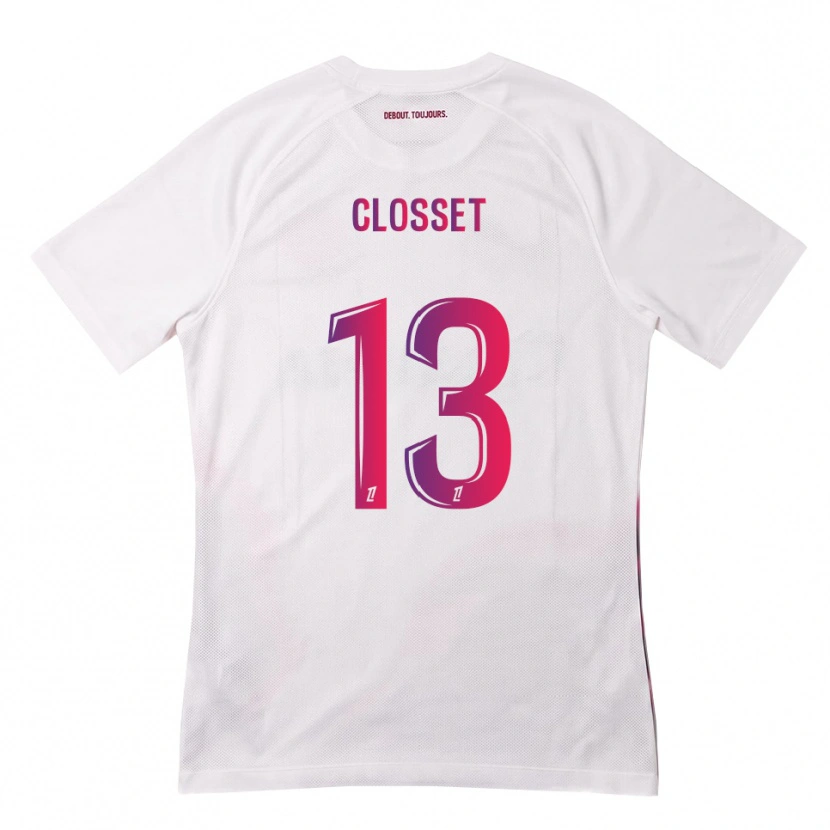 Danxen Niño Camiseta Océane Closset #13 Blanco Rosa Morado 2ª Equipación 2026/27 La Camisa